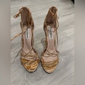 Steve Madden Metallic Gold Strappy Heels